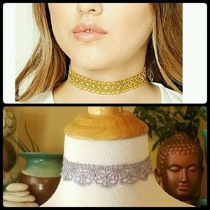 2 for 1 Bundle Me Gold and Purple Crochet Choker